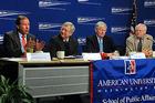 Photo: Sen. Tom Udall, Thomas Mann of the Brookings Institution, James Thurber, and Scott Lilly of the Center for American Progress Action Fund
