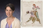 Juliet Bellow and a Ballet Russes poster