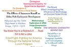 Photo-illustration of topics from the Robyn Rafferty Mathias Student Research Conference