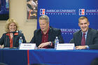 Photo: SPA professor Candice Nelson, Glen Bolger, middle, and Corey Lewandowski
