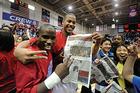 Photo: AU men's basketball players