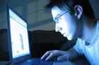 Reading computer screen in a dark room.