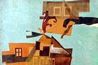 Lajos Vajda painting of house with crucifix
