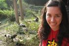 Amanda Osborn at the Chengdu Panda Breeding Research Center.