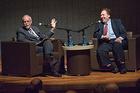 Photo: Journalist Hisham Melham interviewed his friend and colleague David Makovsky about Makovsky's new book.