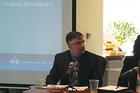 Travis Sheffler at a panel discussion hosted by the Partnership for Public Service.<br />