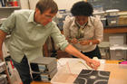 Physics Professor Nate Harshman and High School Noura Jaber will demonstrate Chladni plates at the Expo.