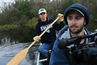 Student Danny LeDonne films while on locatin as part of Classroom in the Wild