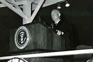 President Dwight Eisenhower at the podium