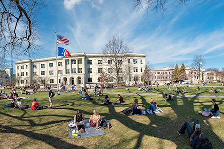 Students on AU quad.