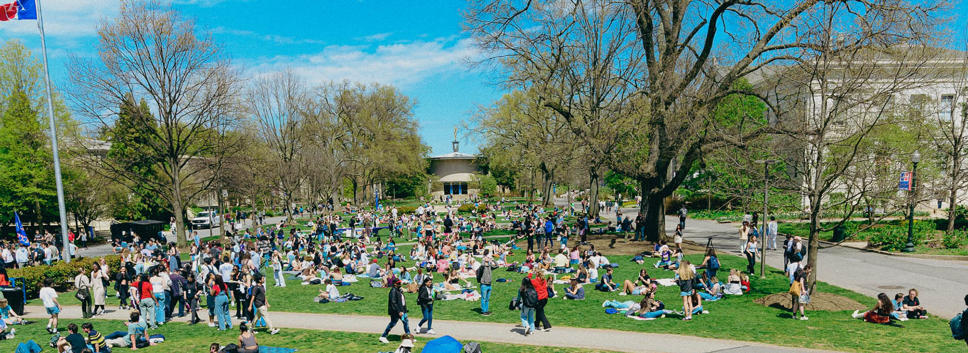 Students on AU Quad Sunny Day