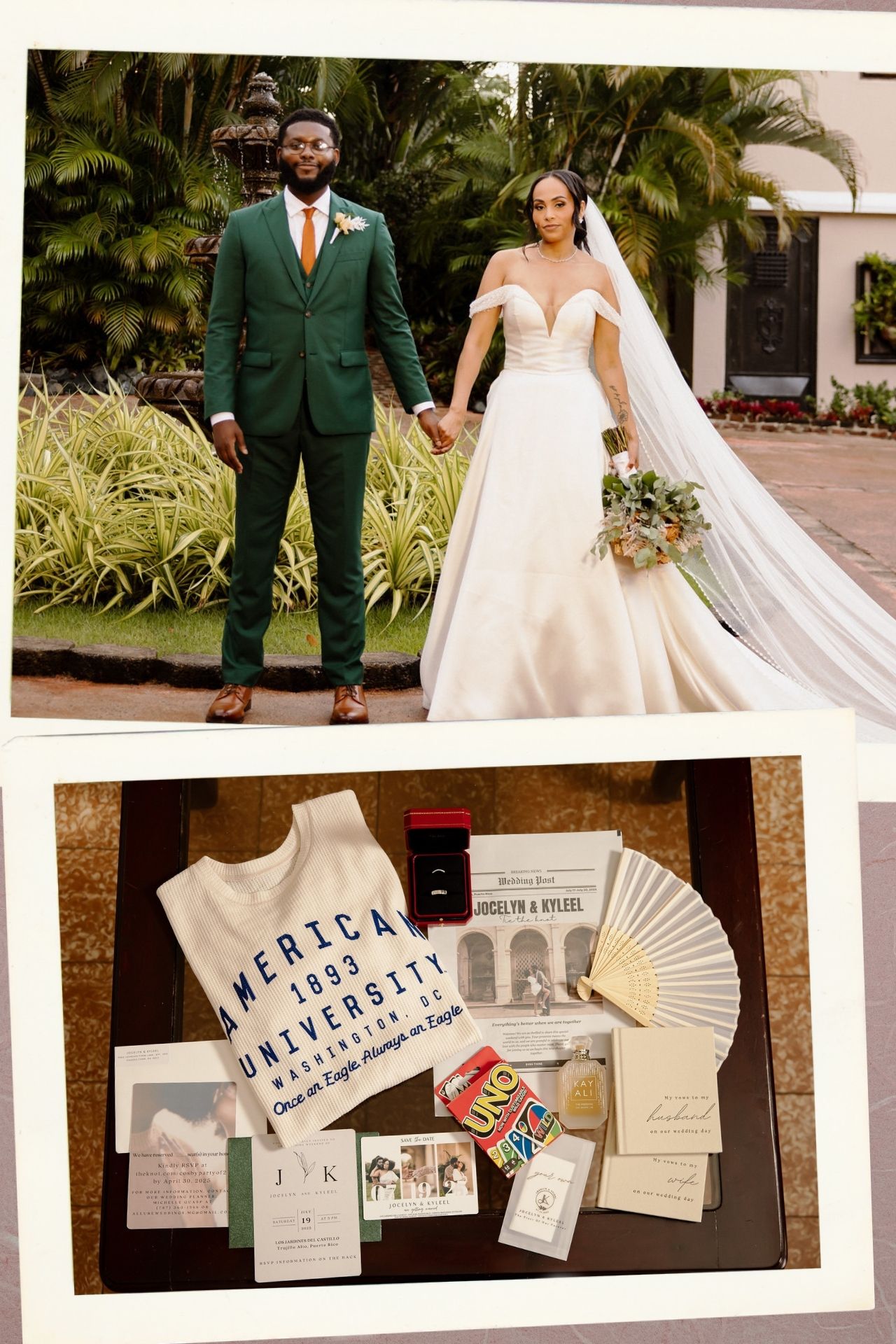 AU alumni Jocelyn Mendez and Kyleel Cosby at their wedding. 