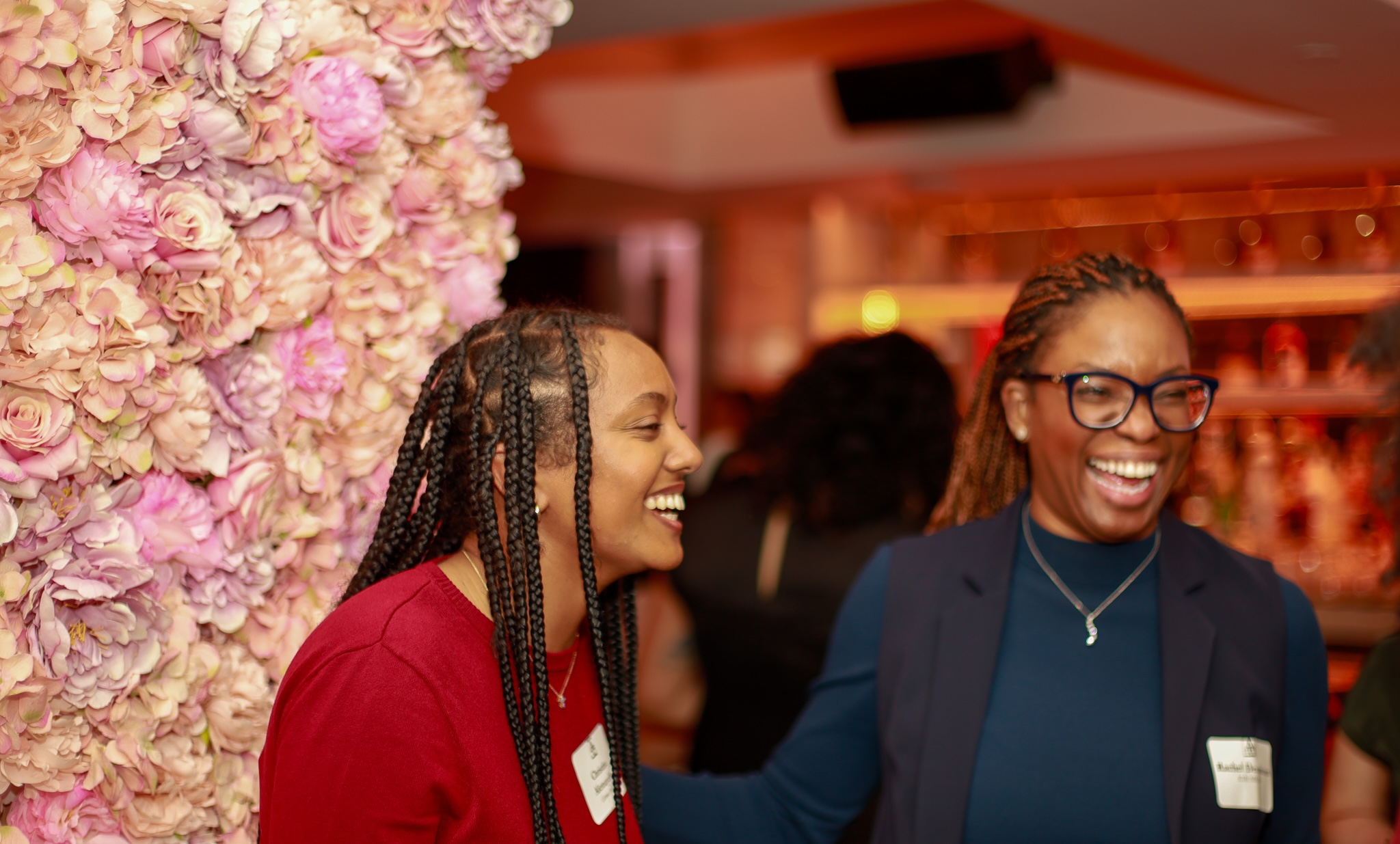 Two AU alumni at a professional mixer.
