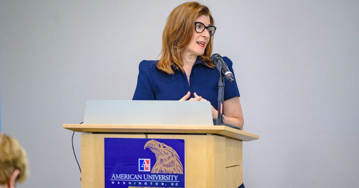 Amy Dacey speaking at the Golden Eagles brunch Amy Dacey speaking at the Golden Eagles brunch
