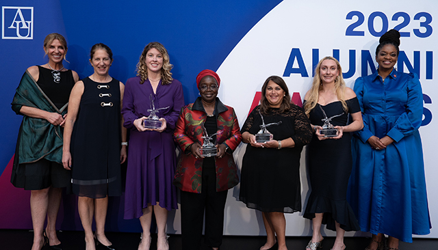 2023 Alumni Award Winners with university leaders