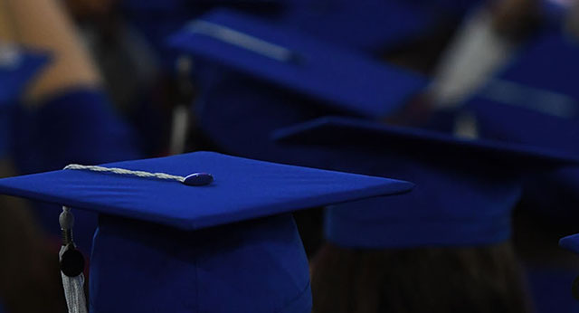 Graduates' mortarboards