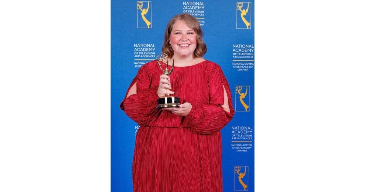 Robyn Walters with her Emmy Award