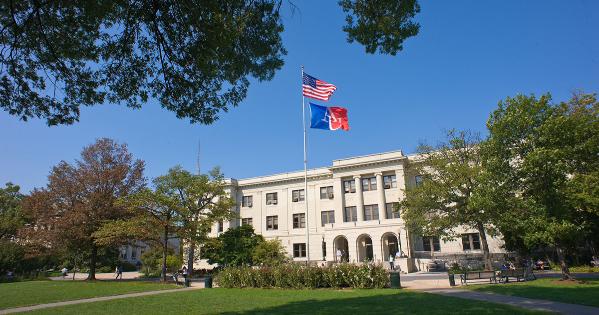The American and AU Flags Fly On Campus