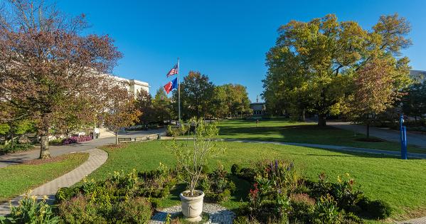 AU quad and flags