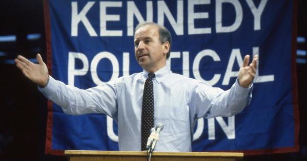 Joe Biden speaks to students at a 1988 KPU event