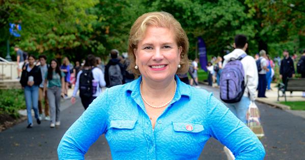 Patty Caballero on campus at AU