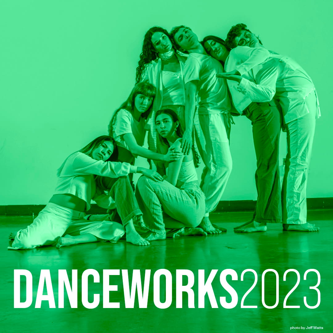 Danceworks 2023 performers with green tint