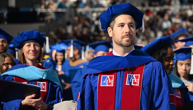 An EdD graduate at commencement.