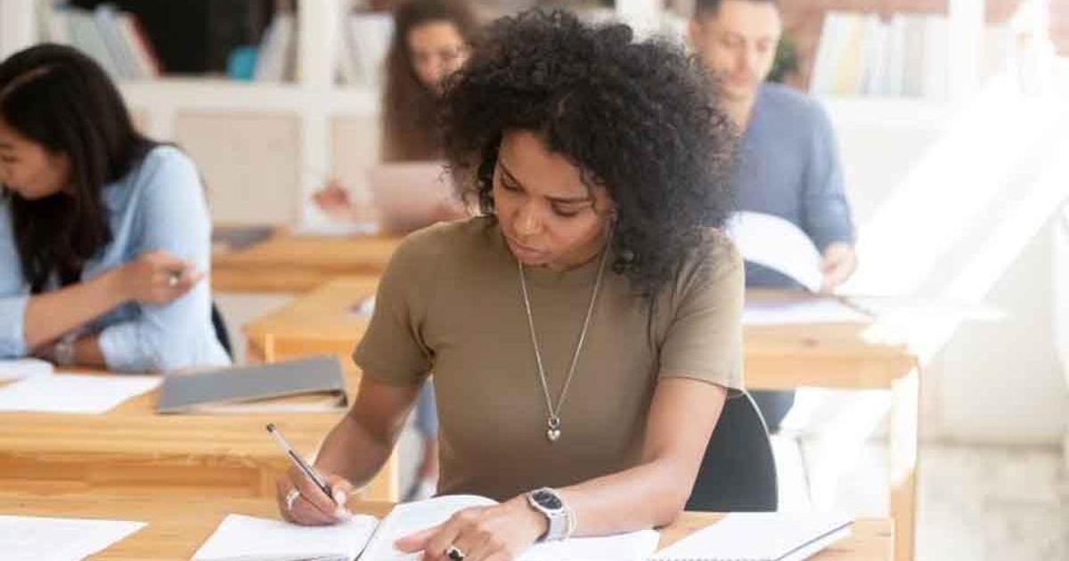 student in class