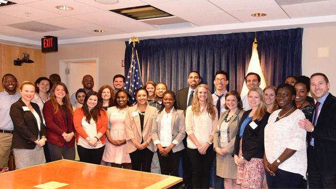 John B. King Jr., 15th chancellor of the State University of New York, with Baker School of Education MEd students. John B. King Jr., 15th chancellor of the State University of New York, with Baker School of Education MEd students.