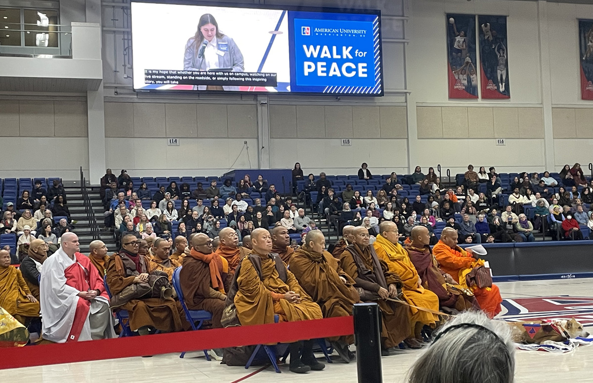 Theravada Buddhist monks visit Bender Arena.