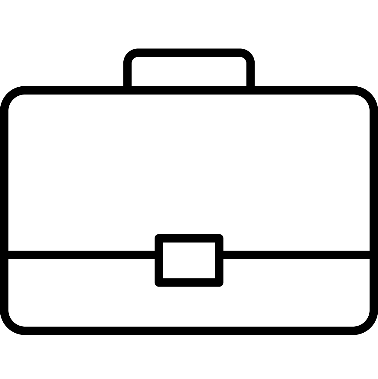 Black line drawing of a briefcase Black line drawing of a briefcase