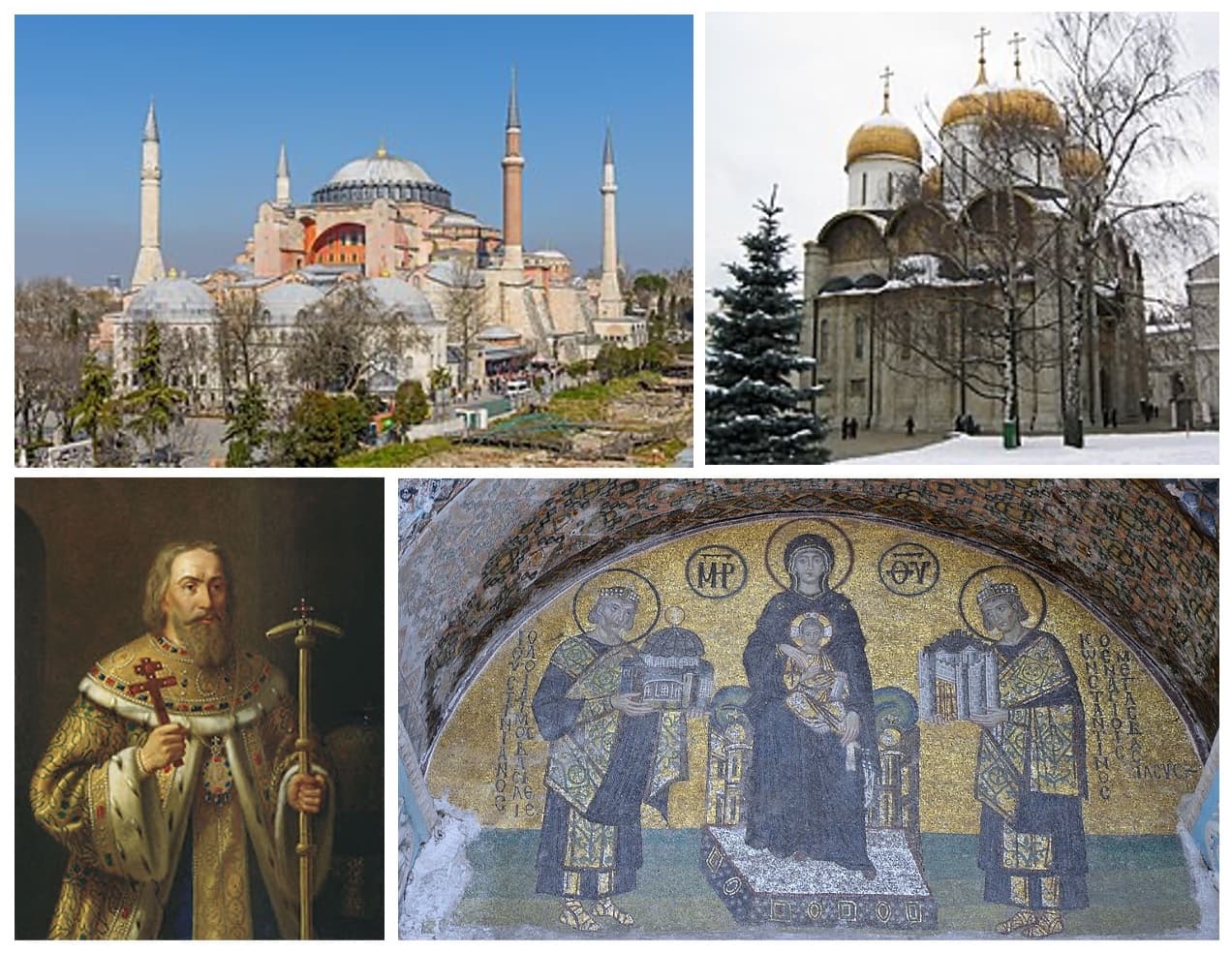Decorative set of Russian Orthodox and Istanbul photos