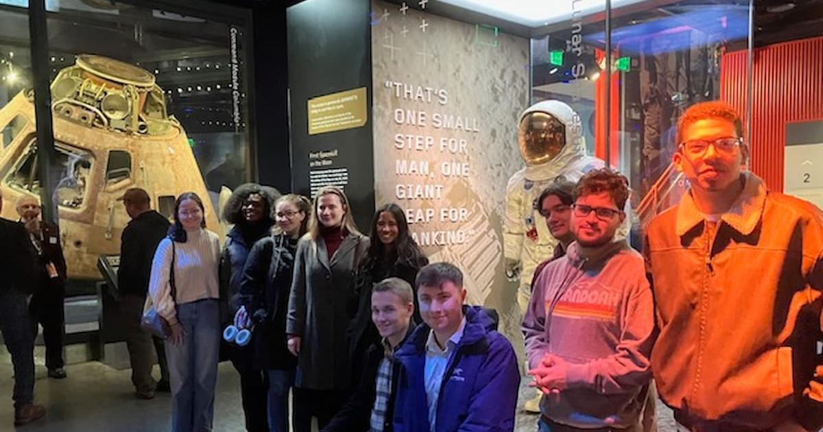Students in the amazing National Air and Space Museum "Destination Moon" exhibit.