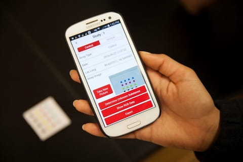 Cell phone showing onscreen options.