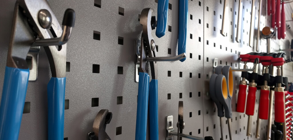 Tools on tool rack