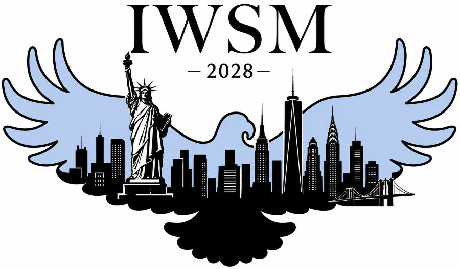IWSM 2028. Eagle outline with NYC skyline. Image created using generative AI.