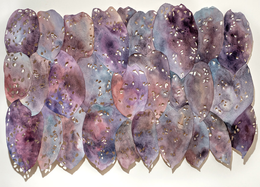 Christine Neill, Holey Leaves, Violet, 2019.