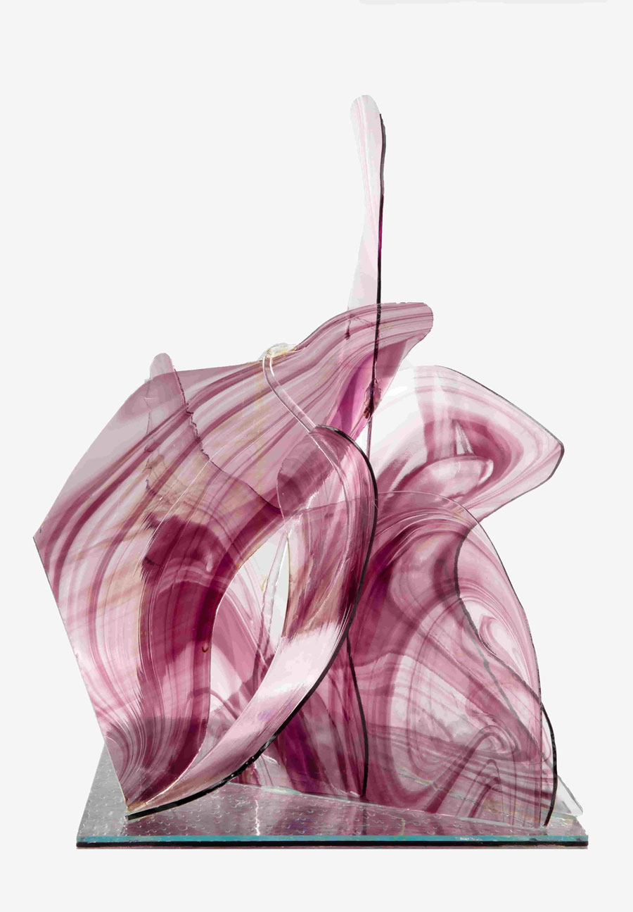 Pink Passion, 2018–19. Pink intersecting panes of glass.