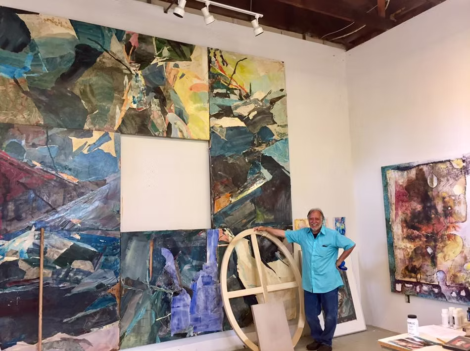 Don Kimes with artwork
