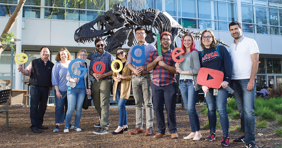 A group of AU students at Google