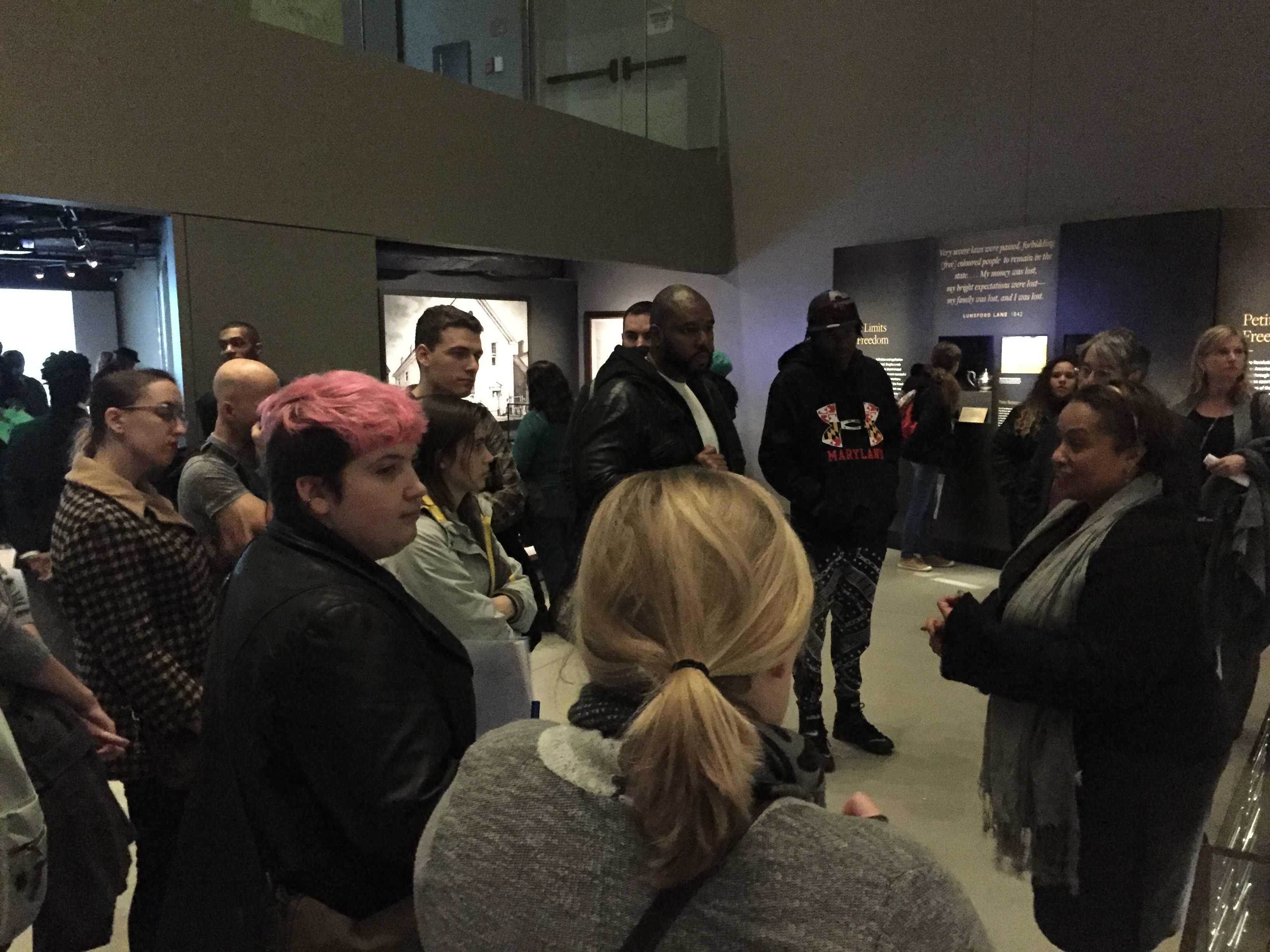Historical Documentary students with curator Mary Elliot