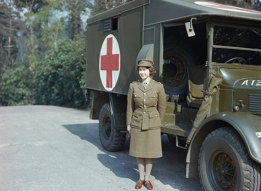 Queen Elizabeth in Auxiliary Territorial Service uniform, April 1945