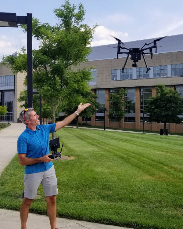 Mike Alonzo and thermal drone at University of Maryland