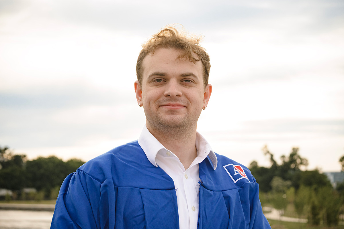 Nate Groves on AU campus