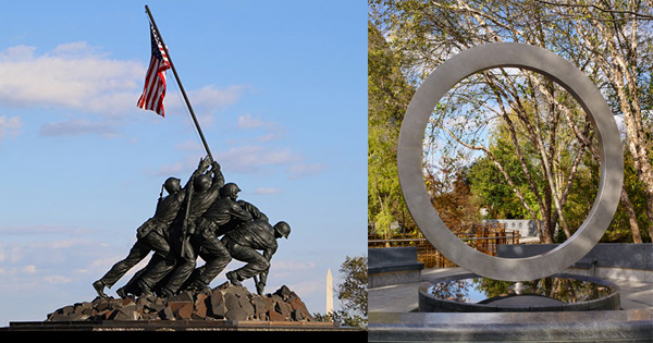 National Native American Veterans Memorial and Iwo Jima Marine Corps War Memorial