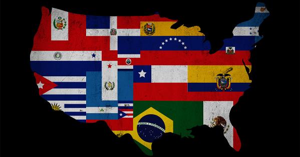 The US made from flags of citizen's nationalities