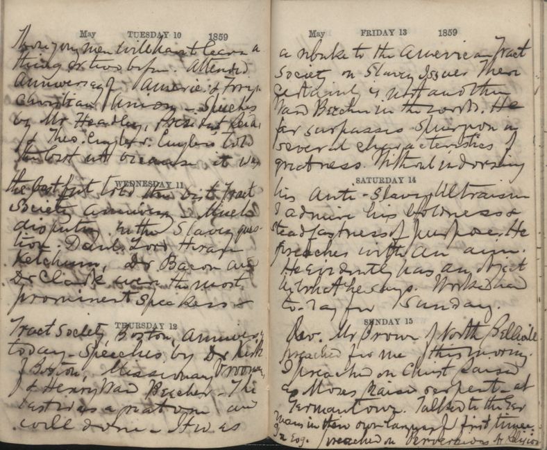 John F. Hurst diary entry, May 12, 1859