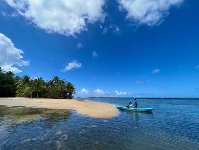 Boat at beach during AU fieldwork.