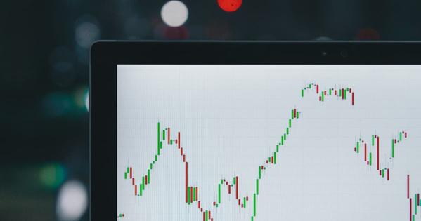 Graph with color coding on computer screen.