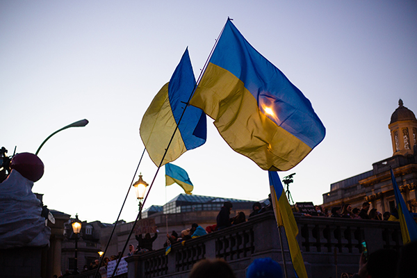 Ukrainian flags Ukrainian flags